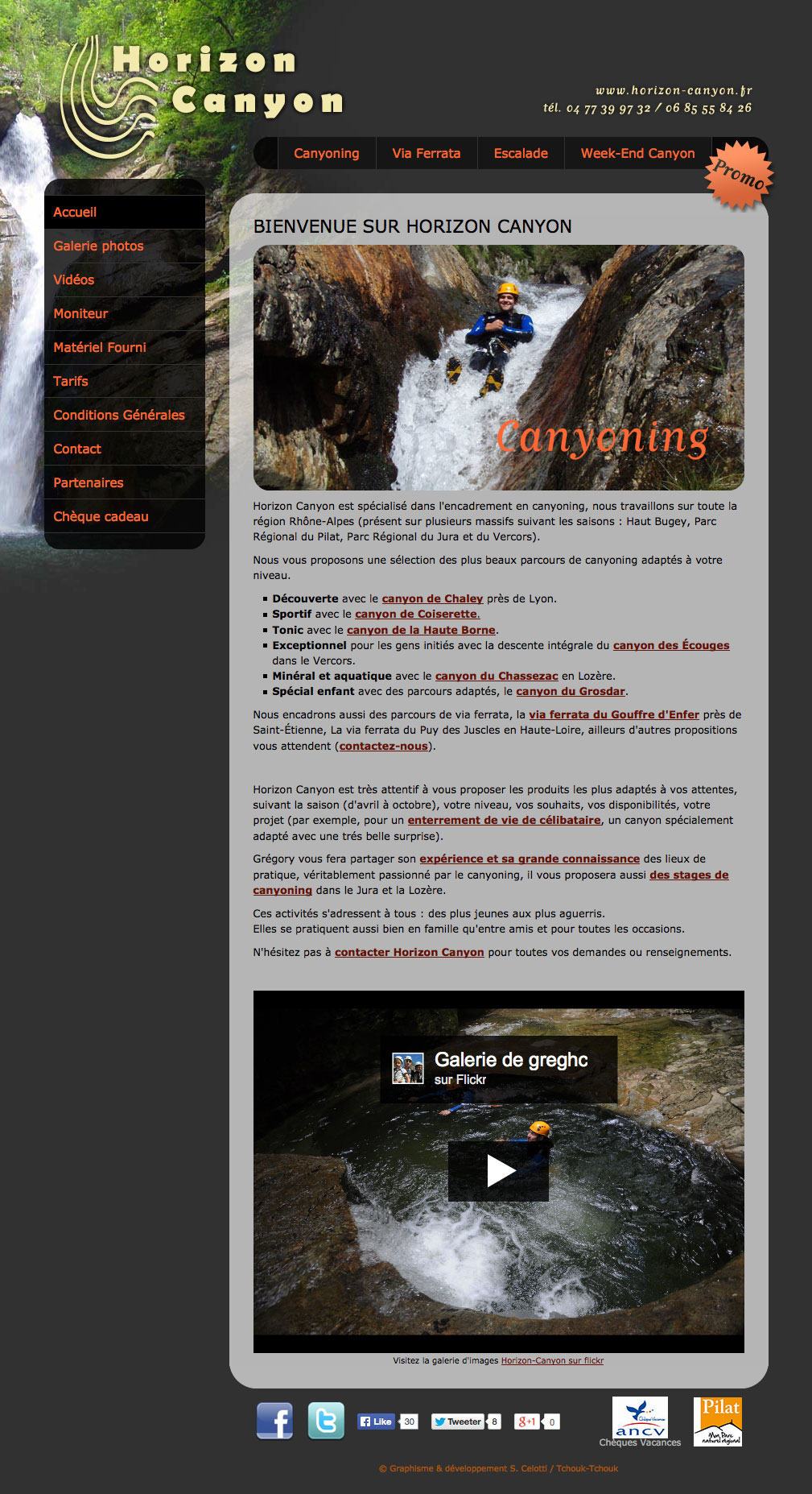 graphisme, développement, web, Site web horizon-canyon.fr, Tchouk-Tchouk prestation web